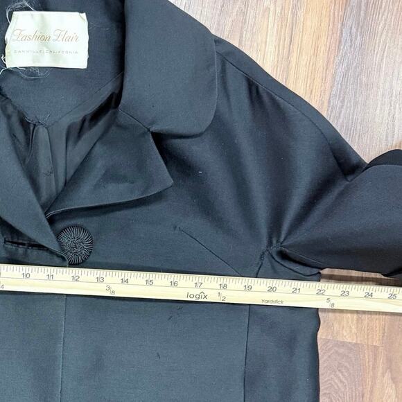 Vintage 60s Jackie Mod Swing Coat Elegant Bell Sleeve Old Money Luxury Coquette - Picture 11 of 16